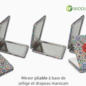 Miroir Pliable à base de Zellige et Drapeaux Marocains